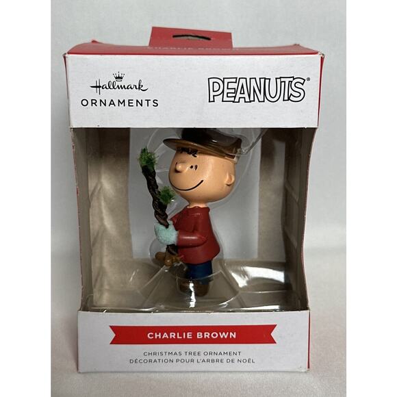Hallmark Other - Hallmark Peanuts Charlie Brown With Tree Christmas Ornament 3"